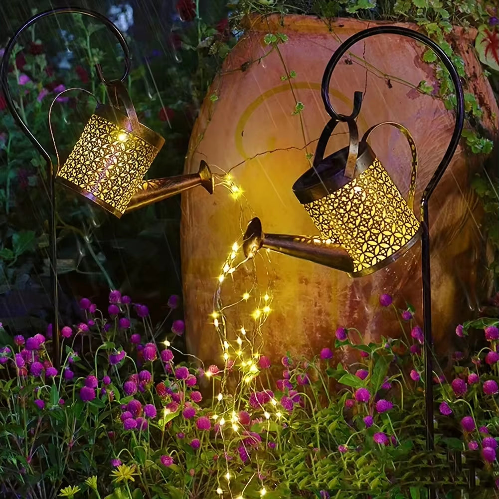 Lampe de jardin solaire avec lumière en cascade