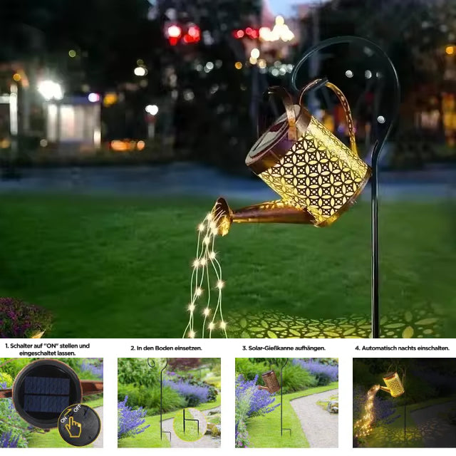 Lampe de jardin solaire avec lumière en cascade