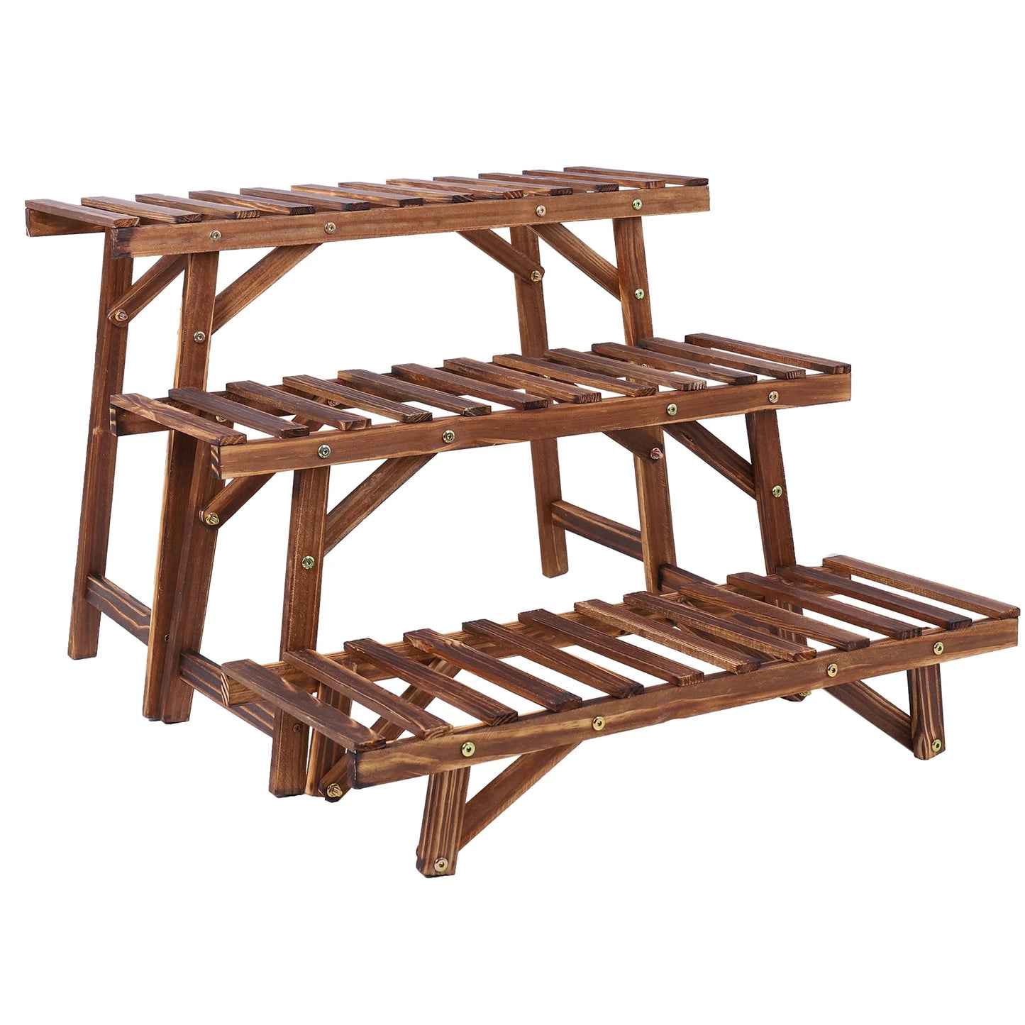 Triple wooden plant stand - Flora Collection