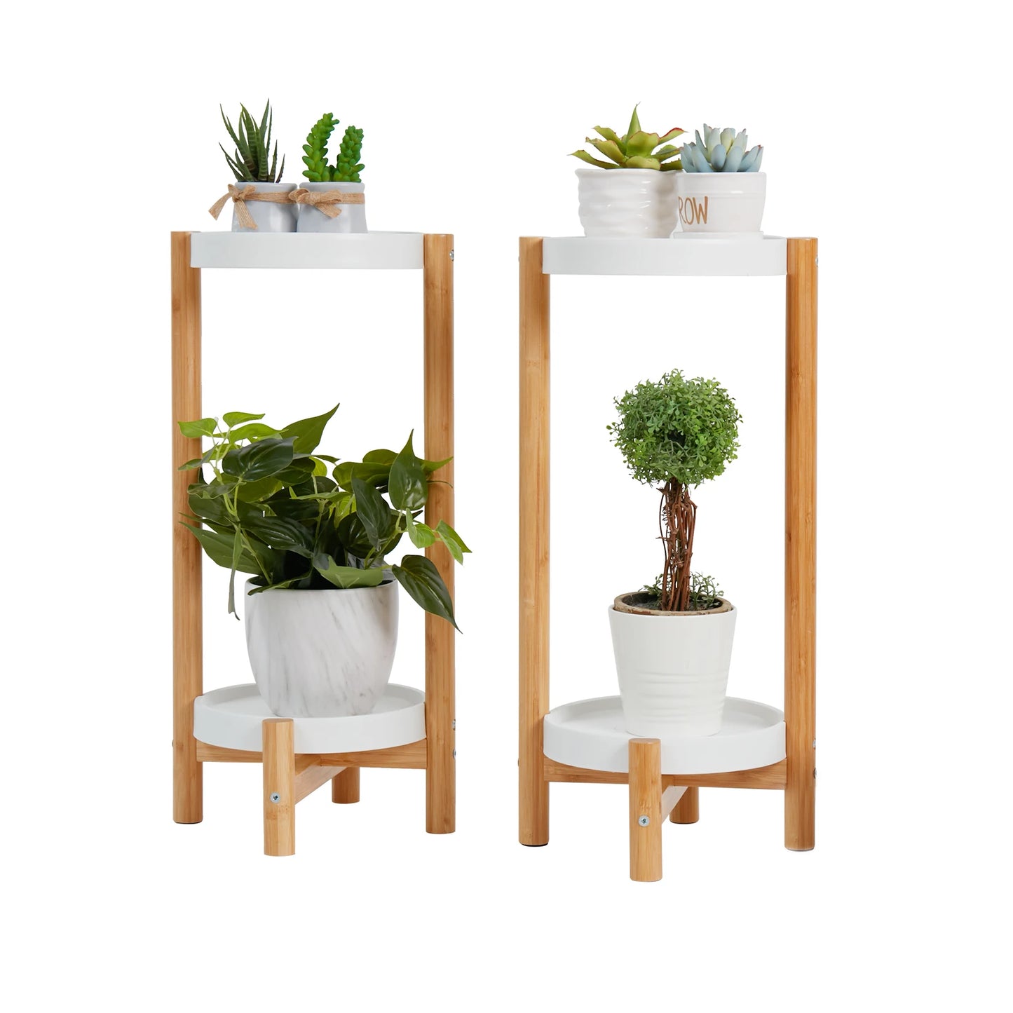 Set of two plant stands made of bamboo - Flora Collection