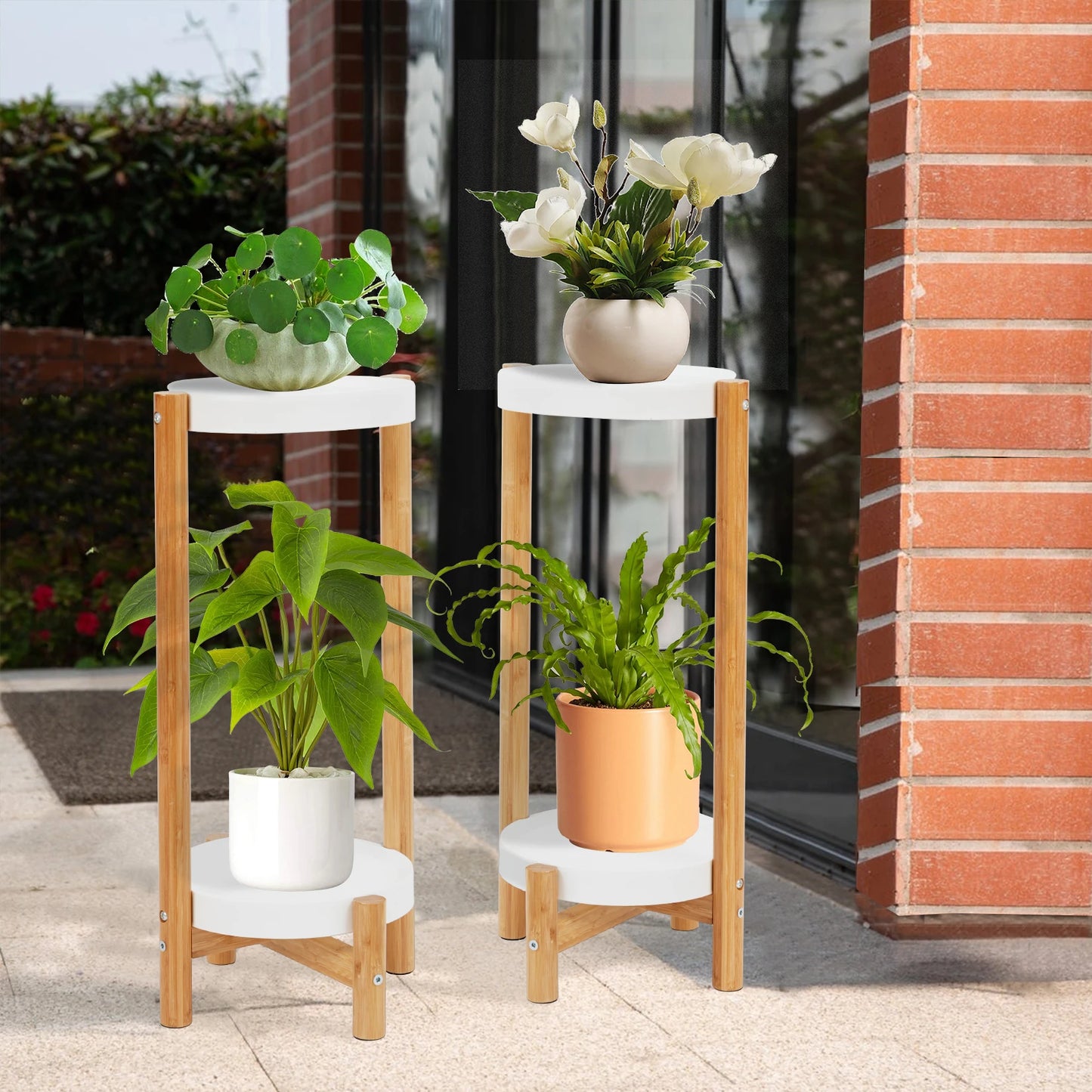 Set of two plant stands made of bamboo - Flora Collection