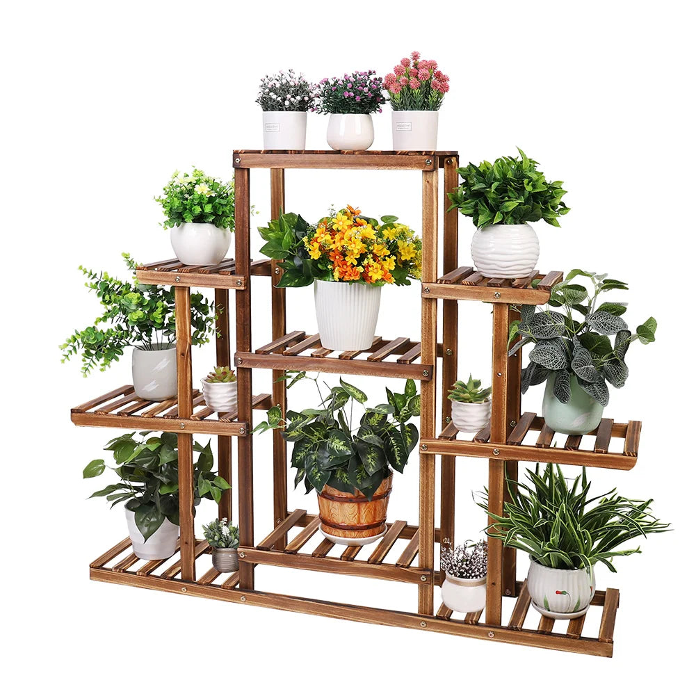 NaturHolz 9-Tier Pflanzenregal - Flora Collection