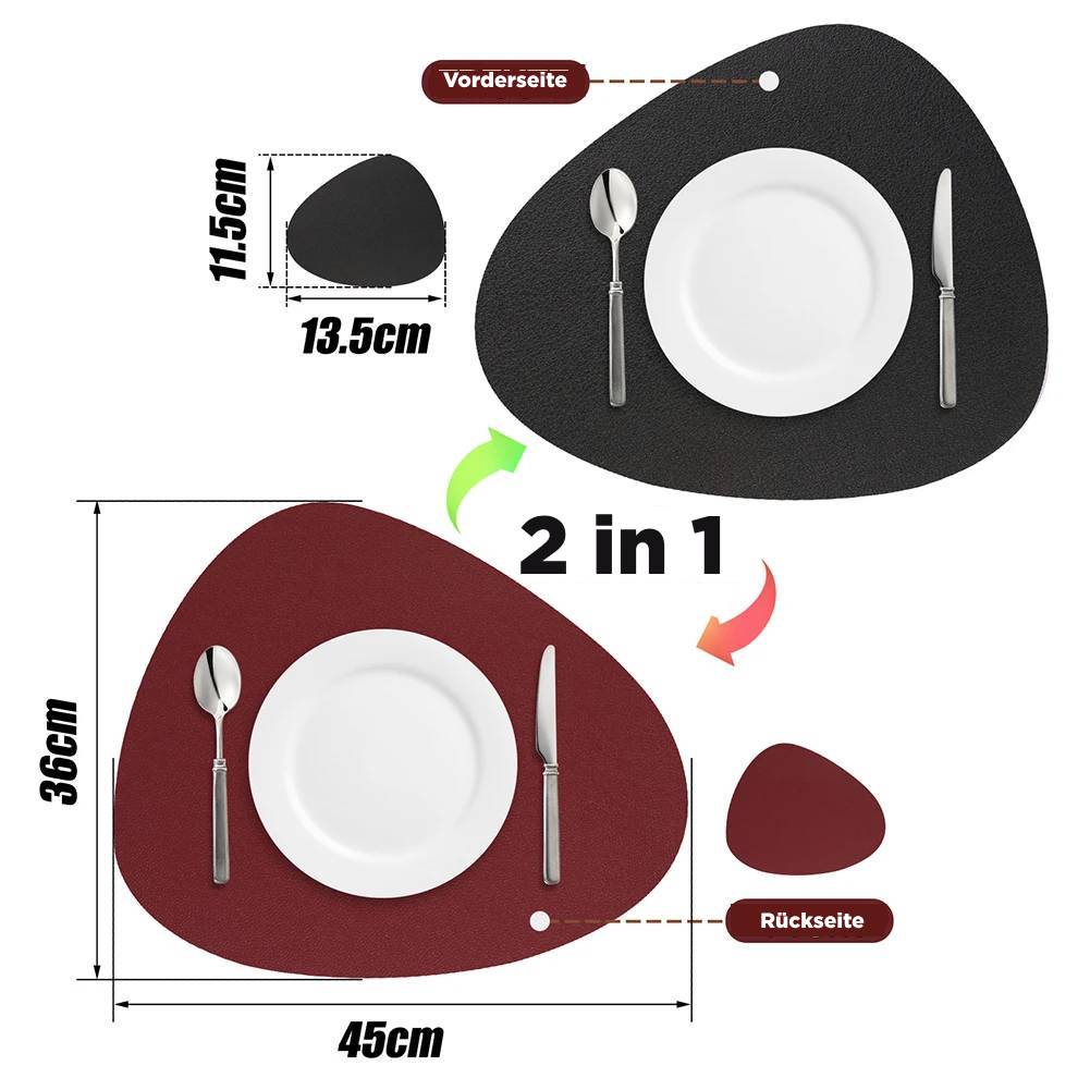 Doppelseitiges Tischset mit Untersetzer