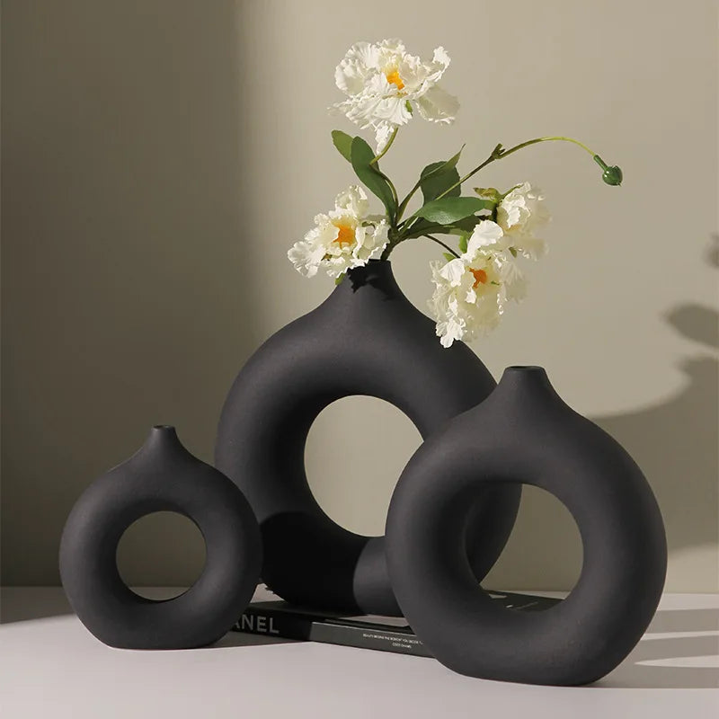 Dekorative Keramikvase Donut